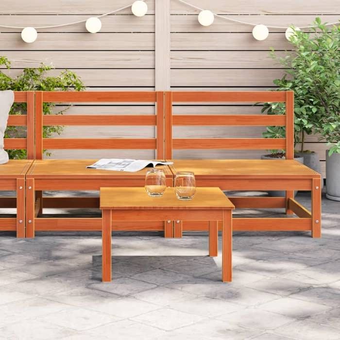 VidaXL Canapés de Jardin sans Accoudoirs 2 pcs, Siège avec Dossier, Meuble de Terrasse Patio Arrière-cour Extérieur, Bois de 837925