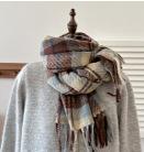 Retro plaid Japanese and Korean atmosphere plaid scarf women's plaid series contrasting color warm shawl student scarf