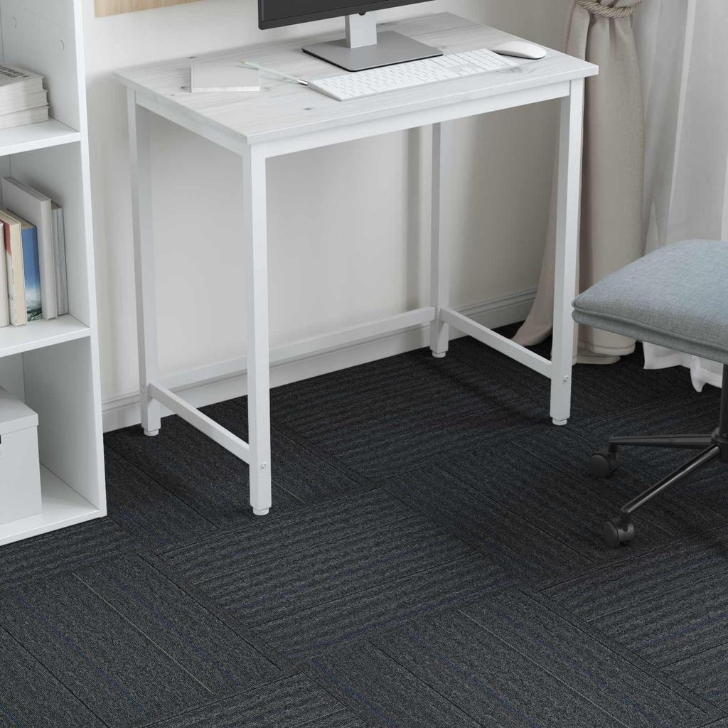 Modular Carpet Tile in Medium Grey with Stripes 50 x 50 cm 4 pcs
