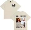 Singer Dela Rose Album Tour 2025 Cover T-shirts Men Women Clothing Oversized Retro Hip Hop T Shirt Casual Short Sleeve Tee Shirt