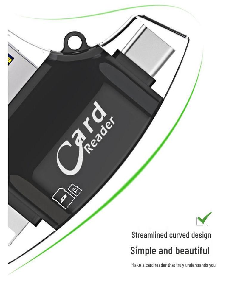 Dual-Port Metal Card Reader for Android, iOS, and Type-C Devices
