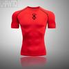 Men Short Sleeve T Shirt Compression Tights Men Fitness Running T-Shirt Breathable Sport Set Rashgard Gym Clothing