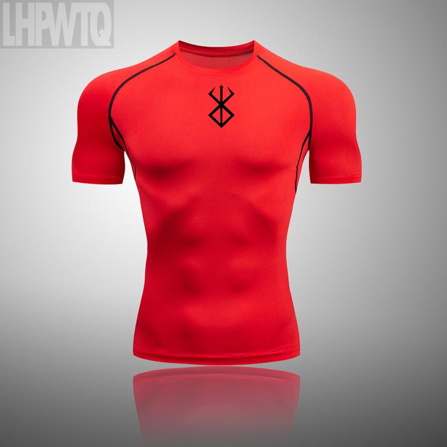 Men Short Sleeve T Shirt Compression Tights Men Fitness Running T-Shirt Breathable Sport Set Rashgard Gym Clothing