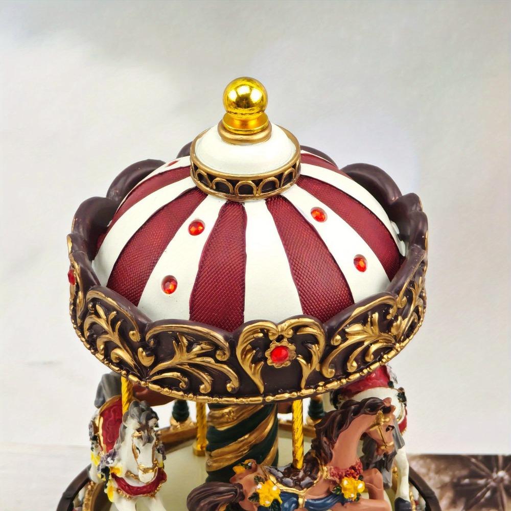 1PC 18-tone Sky City Rotating Music Box - Carousel Christmas Gift Birthday Gift Creative Resin Crafts
