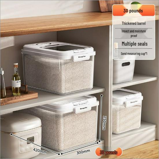 Large Rice and Flour Storage Bin: Sealed, Insect-Proof, Moisture-Proof, Food-Grade.