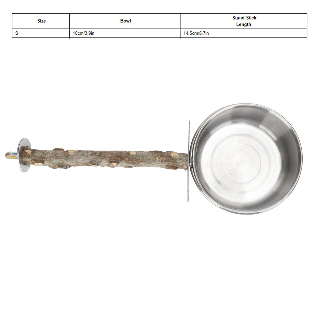 Parrots Stainless Steel Feeding Cups with Clamp Holder Birds Water Food Bowl Stand
