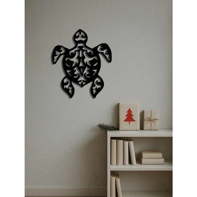 Vintage Metal Sea Turtle Wall Decal Peel Stick Ocean Art Boho Coastal Decor Gift
