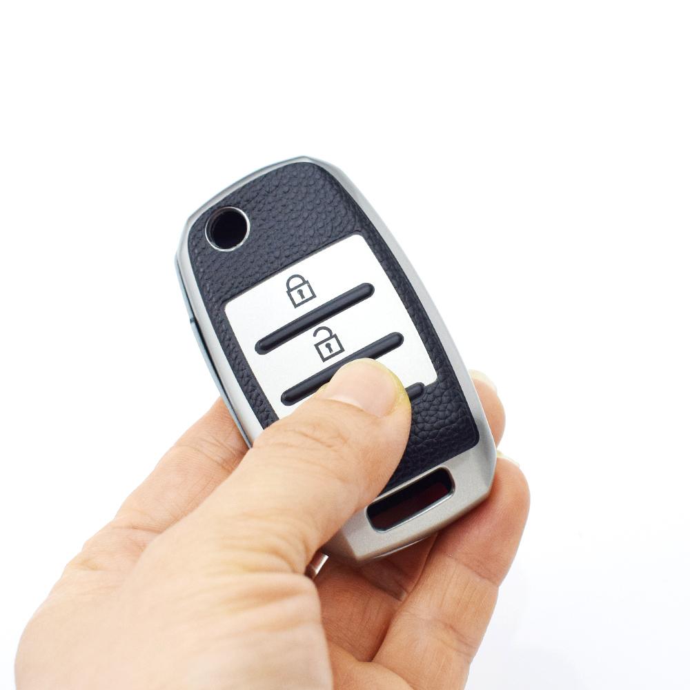 Shell Fob For Kia Rio 3 K2 Ceed Cerato K3 Sportage 4 Picanto K5 Optima Sorento Forte Stinger TPU Leather Car Key Case Cover