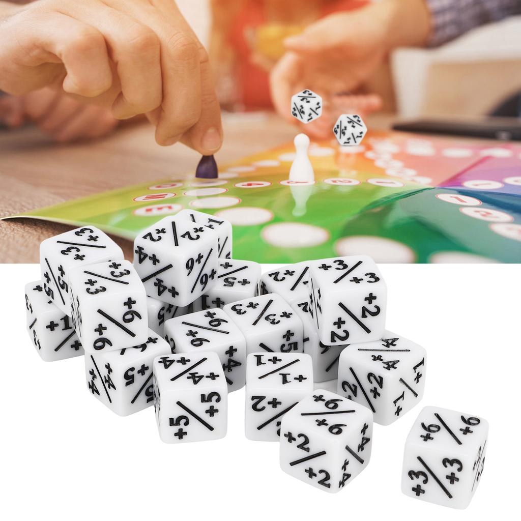 20pcs Dice Set Puzzle Fun 6 Sided Number Acrylic Dice for Gaming Preschool Education