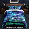 Truck Theme Custom Text Or Name 3Pcs Bedding Set,1 Flat Sheet & 2 Pillowcases Personalized Home Bedding