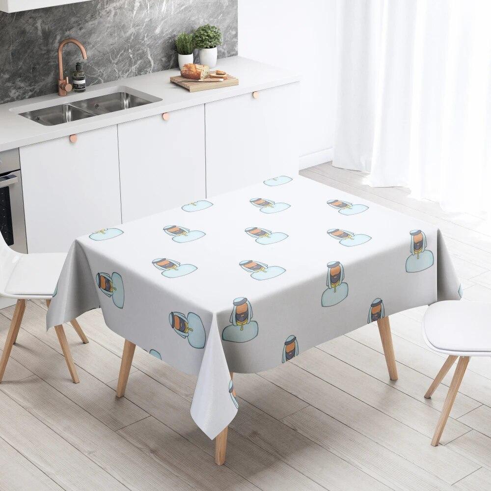 Cartoon Tablecloth Home Decor Stain Resistant Waterproof Table Decoration Rectangular Kitchen Fireplace Countertop