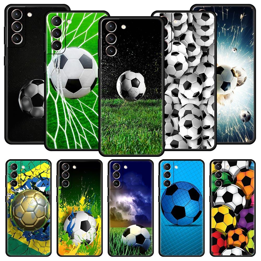 Phone Case For Samsung Galaxy S23 S22 Ultra S20 S21 FE 5G S10 S9 Plus S10E S8 Note 20 Silicone Cover Soccer ball Football Field