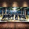 Moon Wolf Party Large Size Diamond Painting New Collection Wild Animals Diy Full Drill Rhinestone Embroidery Mosaic Cross Stitch Kits