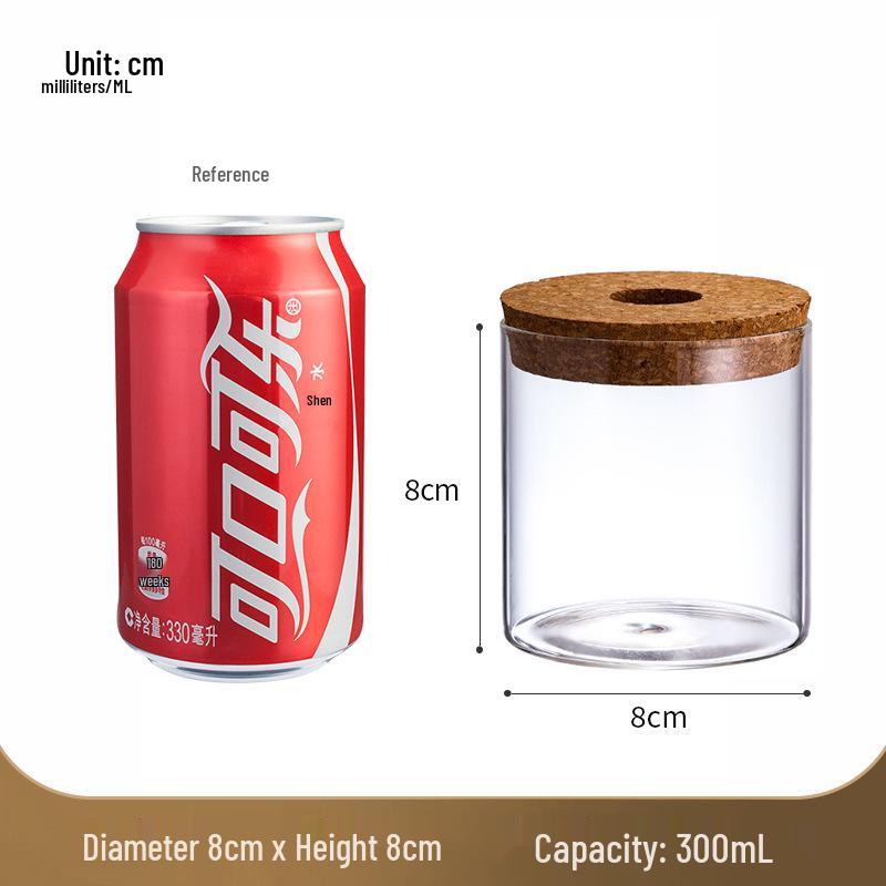 Cork Stopper Glass Storage Jar - Desktop Vase & Spice Dispenser