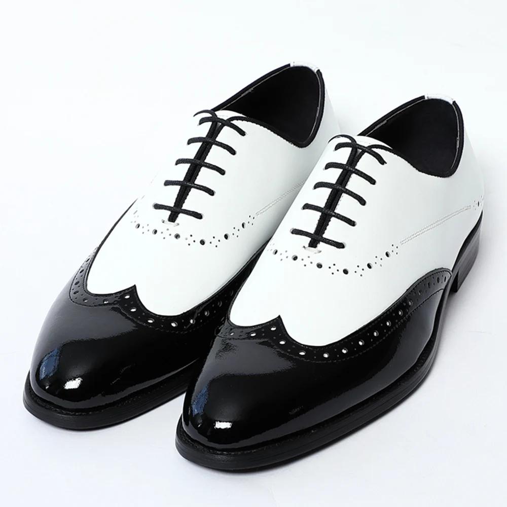 Elegant Man Dress Shoes White Black