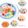 Wooden 13/16 Holes Color & Shape Matching Sorter Box Montessori Sensory Toys Learning Geometric Block Matching Game For Toddler