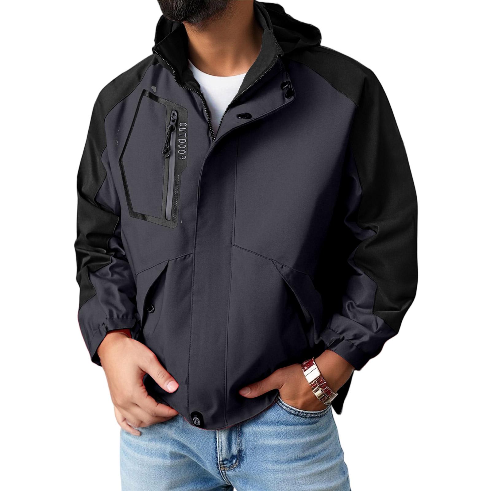 

Men s Fashion Leisure Hooded Hood Outdoor Jacket Coat L