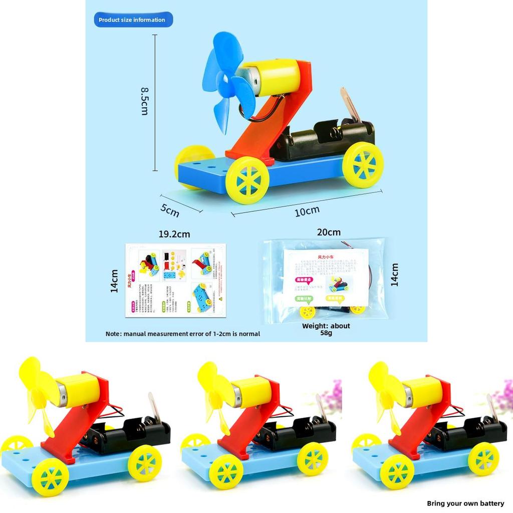 Self Made Wind Powered Car Model Assembly Material Set Children Educational Toysfor Educational Play