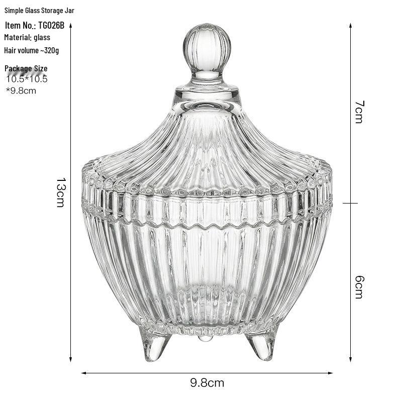 European Crystal Candy & Jewelry Glass Storage Box with Lid