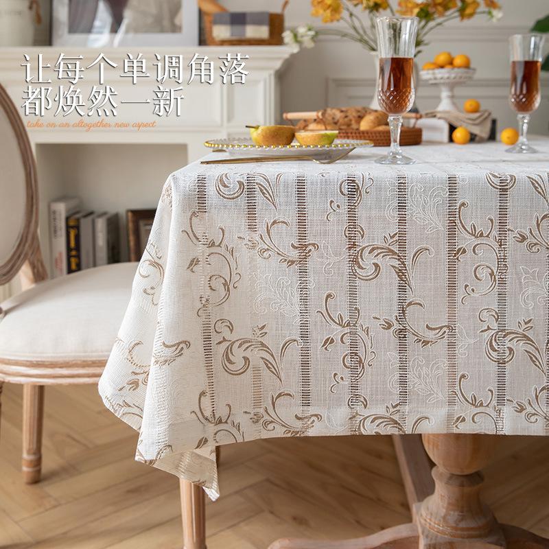French Cotton And Linen Tablecloth Rectangular Dining Table Cloth Desk Tv Bedside Table Light Luxury High-End Coffee Table Fabric