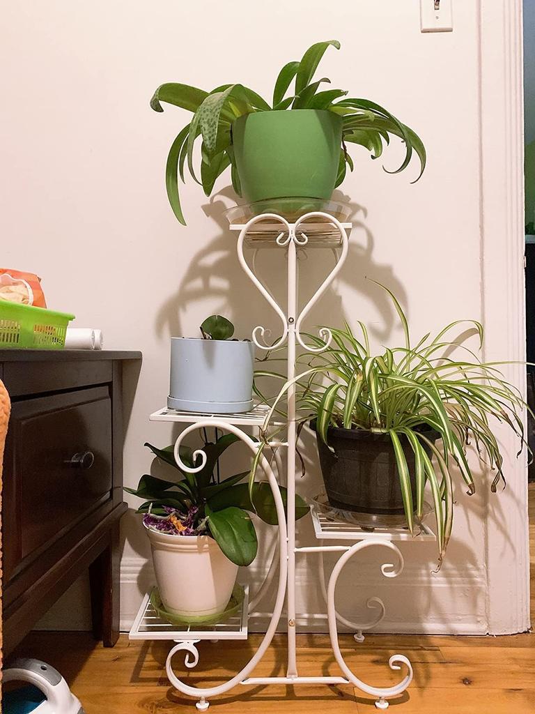 Flower Flower Planter Flower Ornamental Plant Flower Gardening Potted Flower Pot Stand Stand, Iron, White, Stylish, Indoor, Gardening, Shelf, Rack,