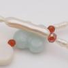 Used W739 Freshwater Pearl Shell etc. Natural Stone SILVER TOP ~~ Engraved Necklace Turquoise Style Engraving Heart Clover Design Silver June