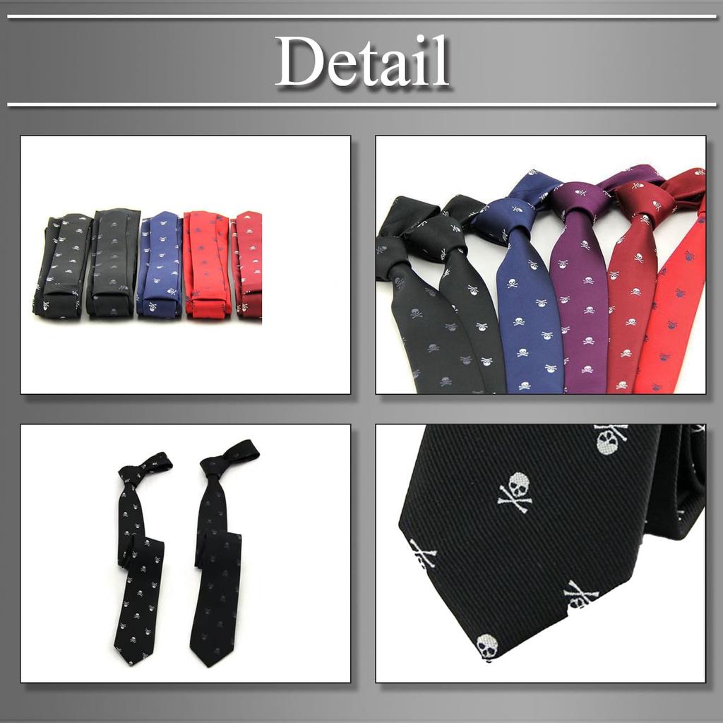 [Buzz Selection] Belt and Tie with Skull Pattern - Casual, Business, Formal - Men's AC427 (BlackWhite)