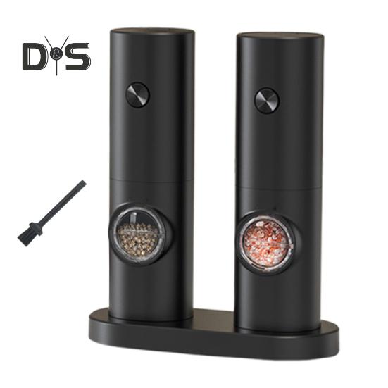Electric Salt And Pepper Grinder Battery Powered Coarseness Mill Automatic Salt Mill with LED Light for Kitchen BBQ