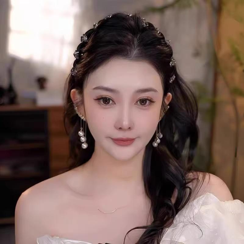 Elegant Temperament Rhinestone Mesh Headband for Woman Toothed Non-slip Hair Band Fashion Girl Face Washing Headband