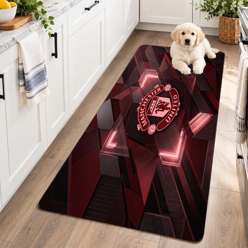 Flannel Kitchen Mat Manchester United Soft Area Rug Non Slip Floor Carpet Home Decoration