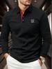 Men's GOLF Polo Shirts Long Sleeve Casual Summer Printed T-Shirt - Stylish and Versatile Top, Geometric Design, Lightweight Polo Golf Shirt