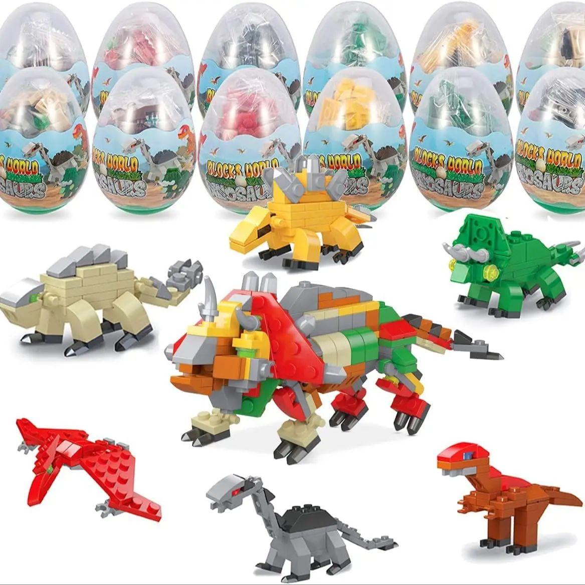 

Mini Building Block Sets, 12PCS Dinosaur Toys Building Blocks, 6 in 1 STEM Toys Eggs Building Sets, Party Favors for Kids