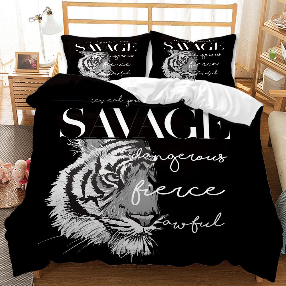 Tiger Animal Pattern Design Digital Printing Three-Piece Bedding Set
