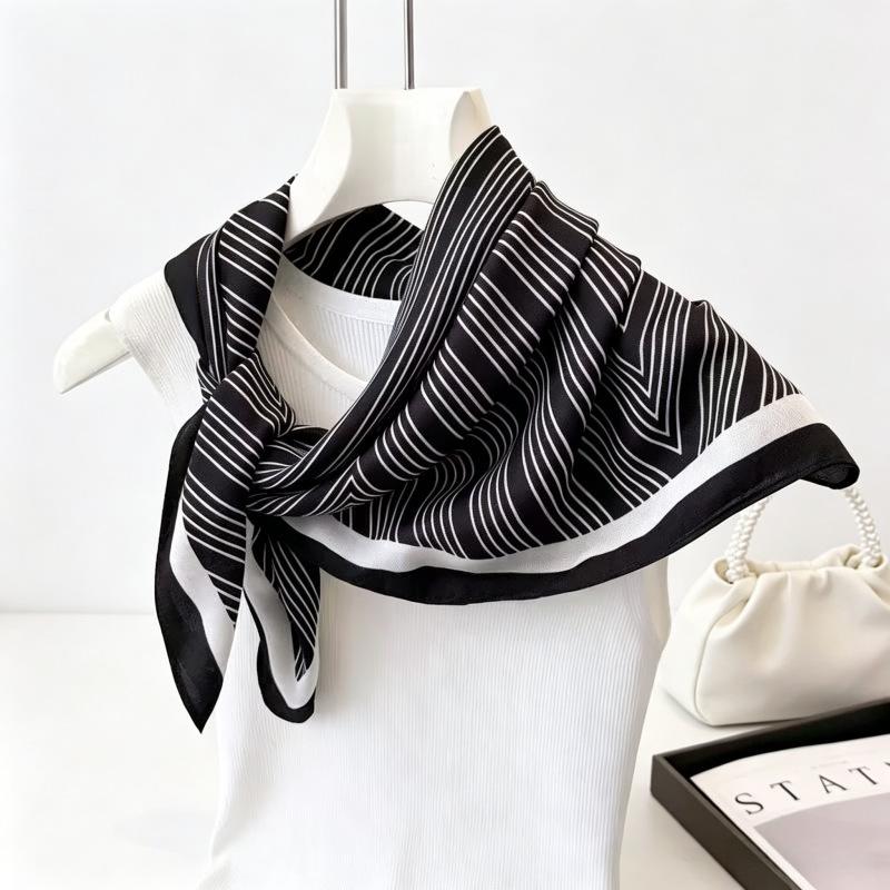 Old Money Wind Cashew Flower Cotton Brown Small Square Scarf Silk Scarf Scarf Shirt Shawl Hair Band Belt Scarf