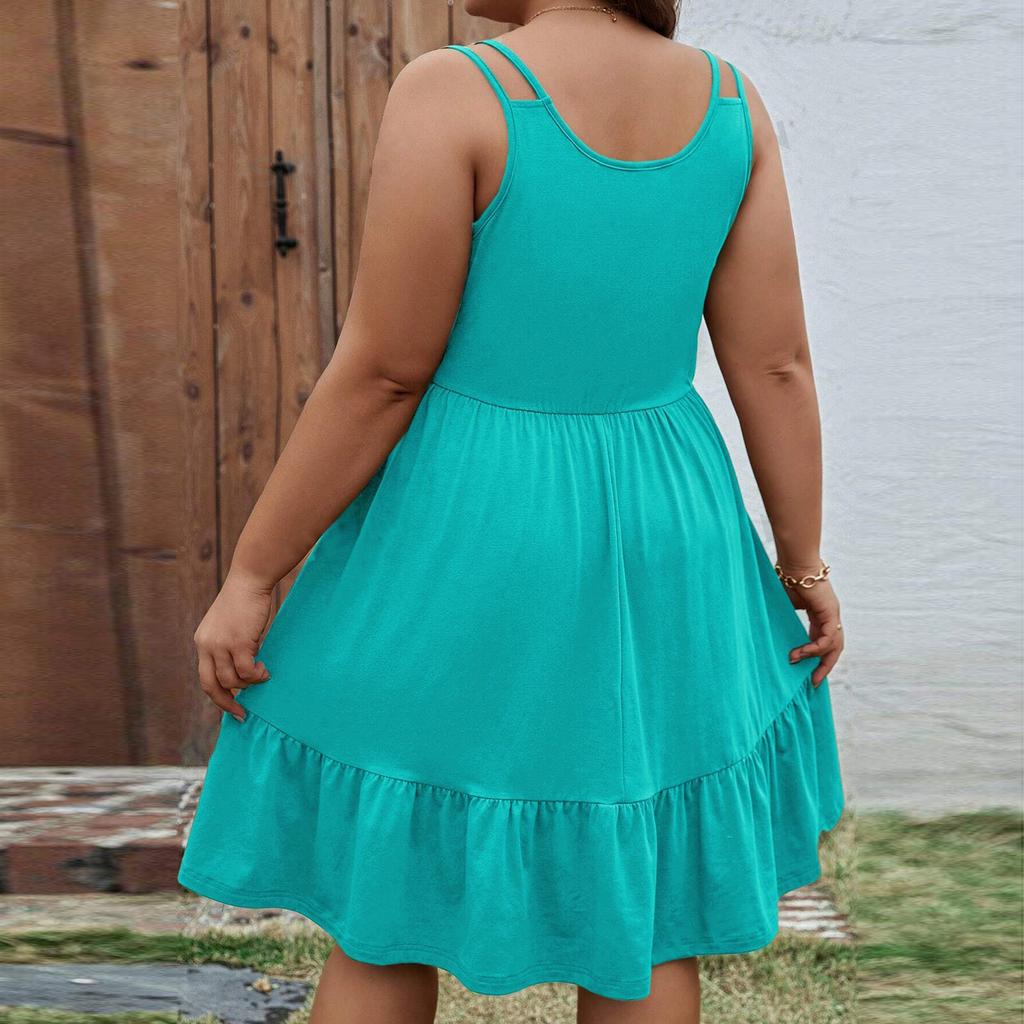 Women's Summer Casual   A Line Dress Tiered Sleeveless Sundresses Beach Vacation Outfits
