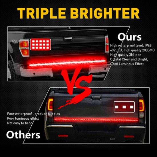 48" Truck Tailgate Inch LED Light Bar Brake Reverse Turn Signal Stop Tail Strip