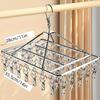 Stainless Steel Windproof Clips Clothespin Laundry Hanger Clothesline Sock Towel Bra Drying Rack Clothes Peg Hook  With 30 Pegs