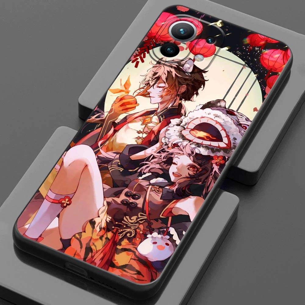 Phone Case for Xiaomi Mi 11 Lite 5G NE 11i 11X 11T 12 Pro Poco  F3 X3 GT X4 NFC Pro Cases Cover Anime Genshin Impact Flower Game