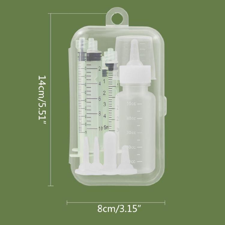 11Pcs Pet Nursing Kits Nipple Syringes Feeder Milk Feeding Bottles for Newborn