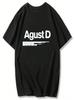 Korean Version Of Agust D Cotton Printed T-Shirt D-2 Album Unisex High Quality Cotton Yoongi Shirt Teenage Retro Cool T-Shirt