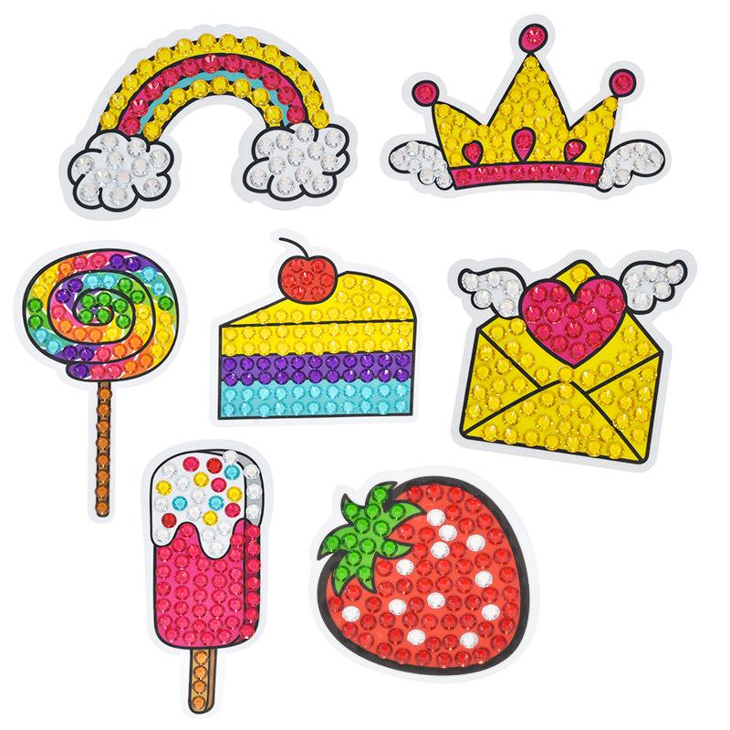 DIY Diamond Painting Stickers for Kids - Fun Handmade Educational Toy and Refrigerator Decor.