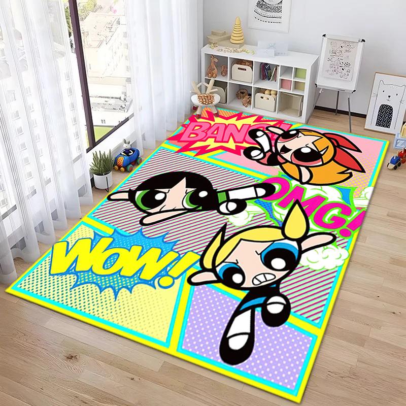 1Pc The Powerpuff Girls Printed rectangle carpet, home door mat, outdoor travel protection carpet A1