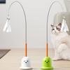 Cat Feather Toy with Suction Cup Interactive Cat String Toy with Bell And Feather Kitten Self Play Teaser Wand for Indoor Cats