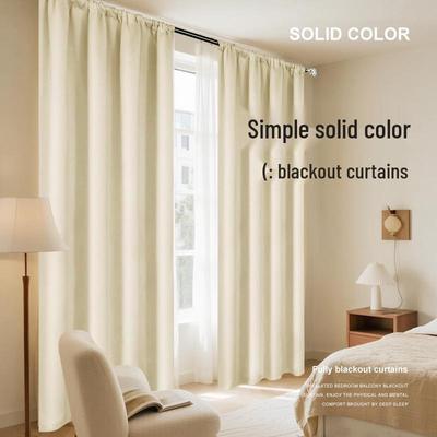 Cortinas Blackout Sólidas com Isolamento Térmico para Quarto ou Varanda, Design com Passa-Varão