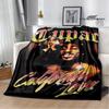 2PAC Hip -hop Singer Fashion Printed Blanket Warm Bed Blanket Soft and Comfortable Blanket Home Travel Blanket Birthday Gift