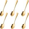 Demitasse Espresso Spoons Set of 6, Gold Stainless Steel Mini Coffee Spoons for Dessert, Tea, Appetizer, Dishwasher-Safe Tiny Stirring Small