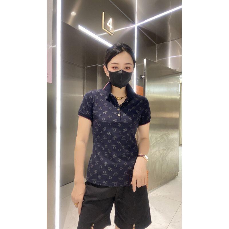 

Lo Shirt Women s Clothing Silm Easiest for Match Printed Short-Sleeved Top Blue S