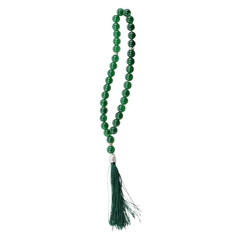 Natural Crystal Beads Necklace with Large 12mm Beads Detail Tassels Chain Gift Everyday Wear for Special Occasion