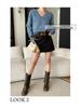 Sinan Send American Retro A-line High Waist Woolen Short Skirt SN8323