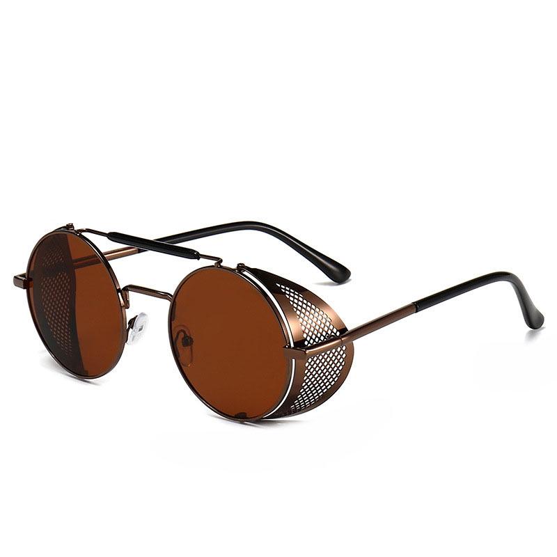 Steampunk Retro Reflective Aviator Sunglasses: European & American Style, Windproof Metal Design